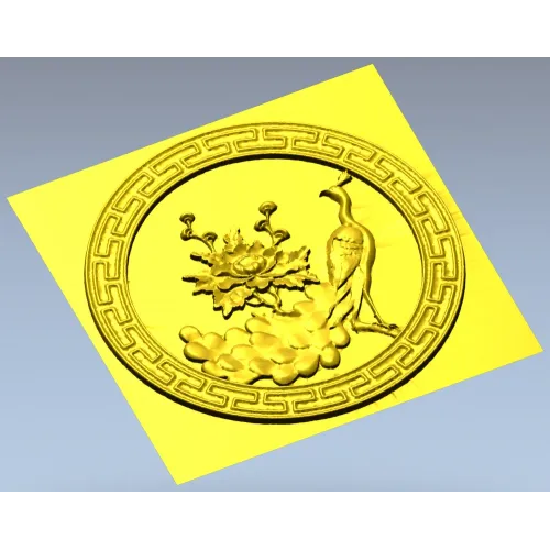 Павлин и пион - 3D модель STL для ЧПУ
