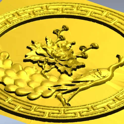 Павлин и пион - 3D модель STL для ЧПУ
