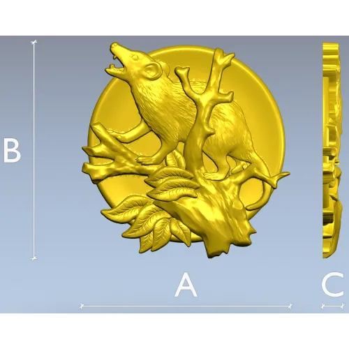 Лунный опоссум - 3D модель STL панно для ЧПУ