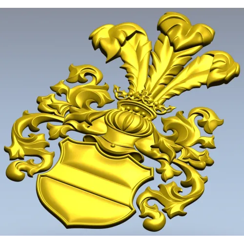 Герб с перьевым шлемом - 3D модель STL для ЧПУ