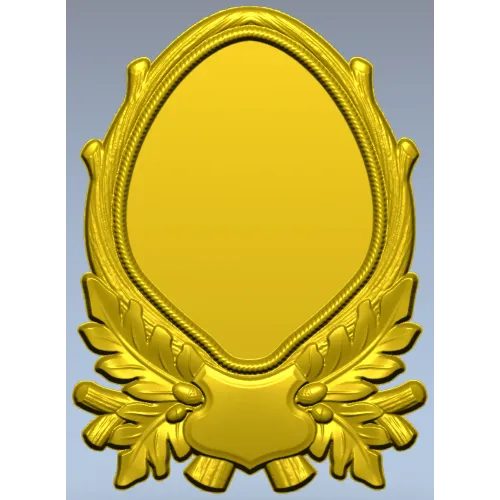 Oval Frame with Oak Leaves - Detailed STL 3D Model for CNC