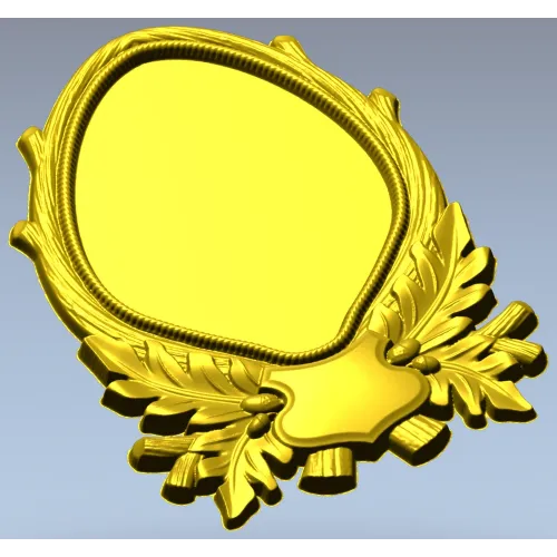 Oval Frame with Oak Leaves - Detailed STL 3D Model for CNC