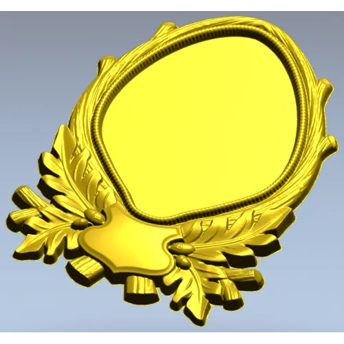 Oval Frame with Oak Leaves - Detailed STL 3D Model for CNC