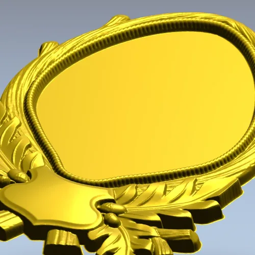Oval Frame with Oak Leaves - Detailed STL 3D Model for CNC