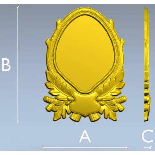 Oval Frame with Oak Leaves - Detailed STL 3D Model for CNC
