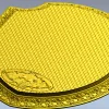 Ornate Shield Plaque 3D STL for CNC - Floral Border & Woven Field
