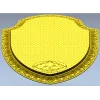 Ornate Shield Plaque 3D STL for CNC - Floral Border & Woven Field