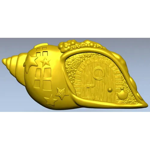 Seashell Cottage - detailed STL 3D model for CNC carving