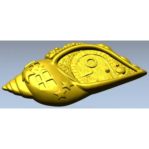 Seashell Cottage - detailed STL 3D model for CNC carving