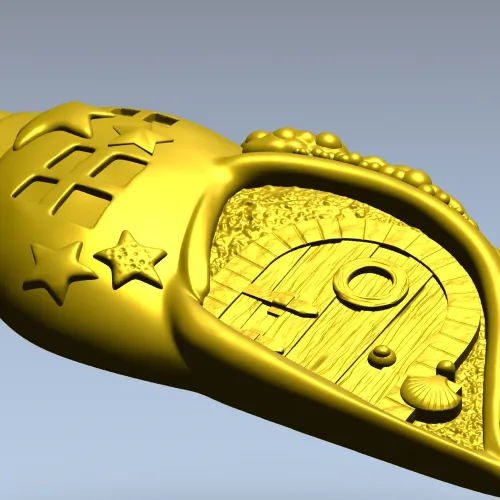 Seashell Cottage - detailed STL 3D model for CNC carving