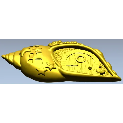 Seashell Cottage - detailed STL 3D model for CNC carving