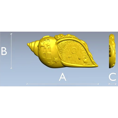 Seashell Cottage - detailed STL 3D model for CNC carving