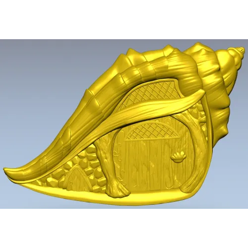 Shell Cottage Relief - STL 3D model for CNC