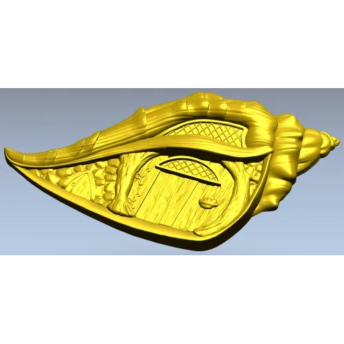 Shell Cottage Relief - STL 3D model for CNC