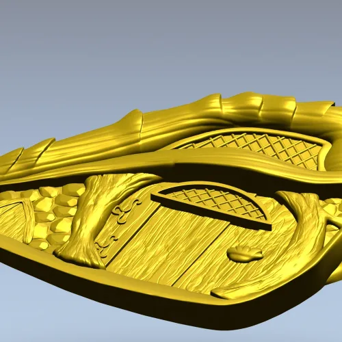 Shell Cottage Relief - STL 3D model for CNC
