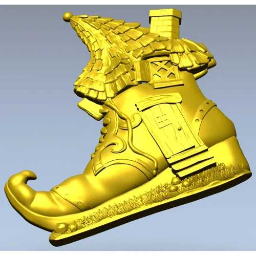 Elf Boot Cottage - detailed STL 3D model for CNC milling
