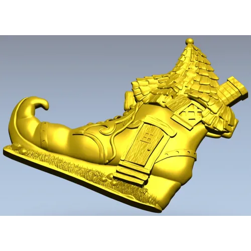 Elf Boot Cottage - detailed STL 3D model for CNC milling