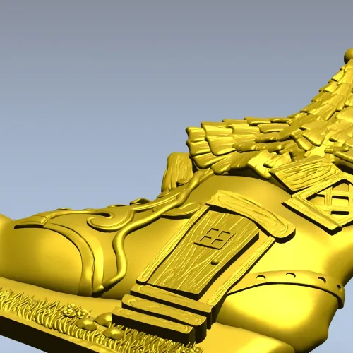 Elf Boot Cottage - detailed STL 3D model for CNC milling