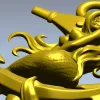 Русалка на якоре - 3D модель STL для ЧПУ фрезера