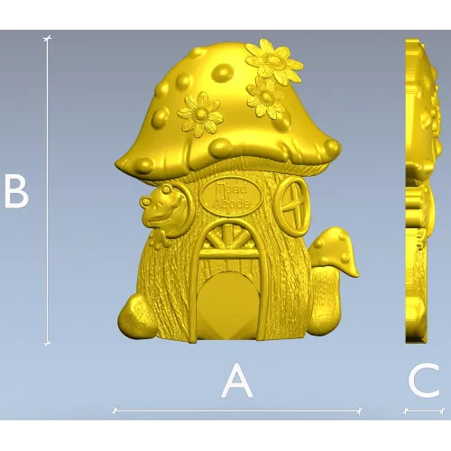 Toadstool Cottage - STL 3D model for CNC router
