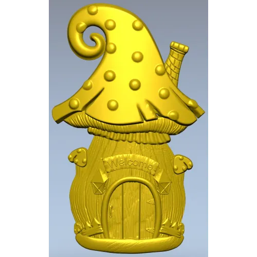Fairy Mushroom Cottage STL Relief
