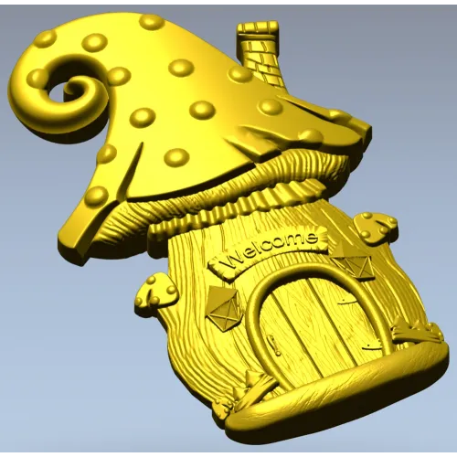 Fairy Mushroom Cottage STL Relief