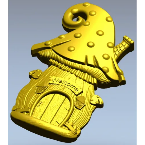 Fairy Mushroom Cottage STL Relief