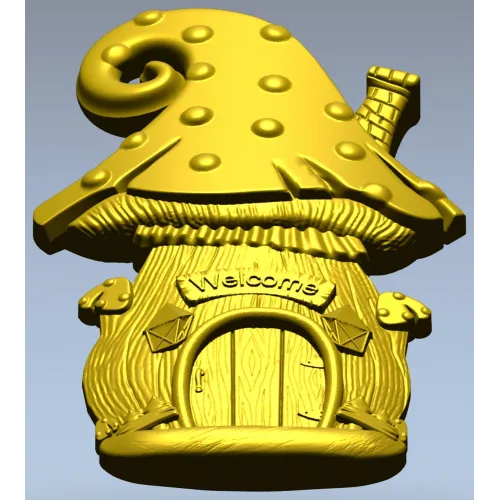 Fairy Mushroom Cottage STL Relief