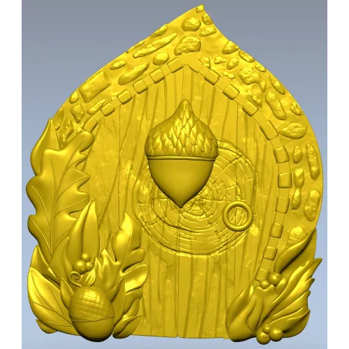 Oak Acorn Portal - high-relief STL 3D model for CNC milling