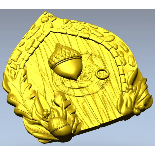 Oak Acorn Portal - high-relief STL 3D model for CNC milling