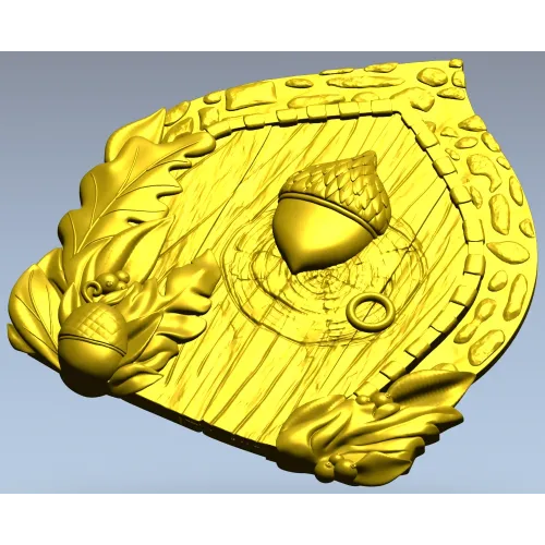 Oak Acorn Portal - high-relief STL 3D model for CNC milling
