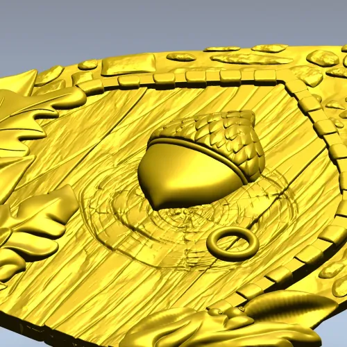 Oak Acorn Portal - high-relief STL 3D model for CNC milling