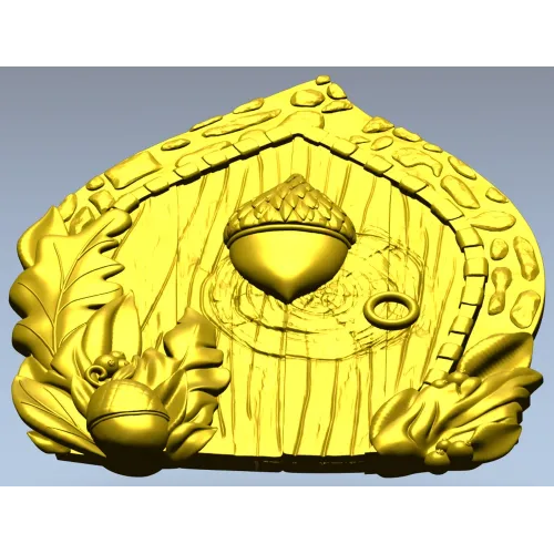 Oak Acorn Portal - high-relief STL 3D model for CNC milling