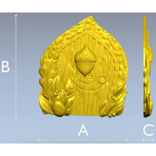 Oak Acorn Portal - high-relief STL 3D model for CNC milling