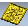 Sunflower Baroque Decorative Panel - STL model for CNC milling