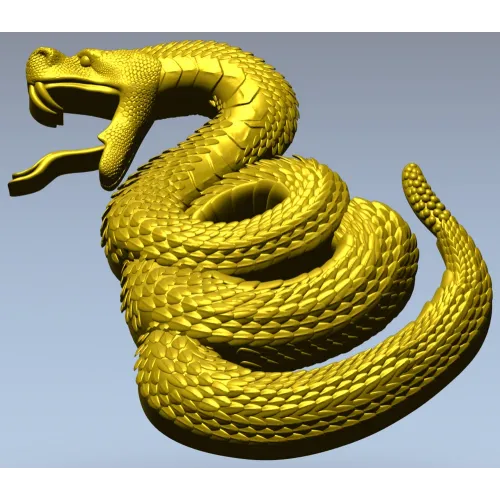 Coiled Viper - high-relief STL 3D model for CNC milling