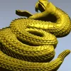 Coiled Viper - high-relief STL 3D model for CNC milling