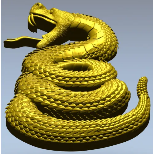 Coiled Viper - high-relief STL 3D model for CNC milling