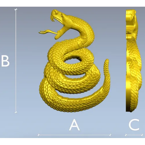 Coiled Viper - high-relief STL 3D model for CNC milling