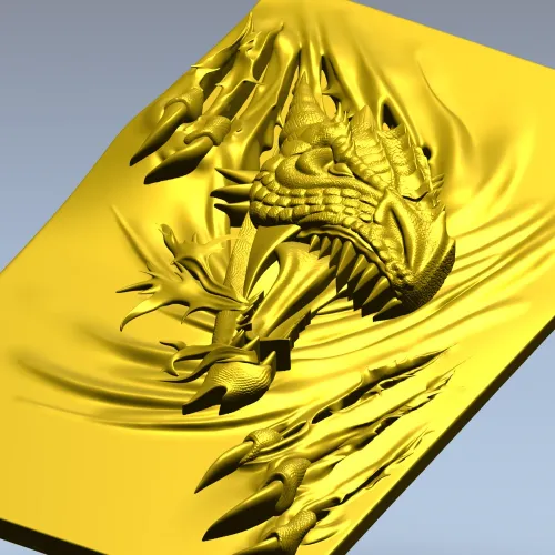 3D модель STL - Разрывающий Дракон для ЧПУ панелей