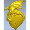 Страж Сердца - 3D модель STL дракон на сердце для ЧПУ