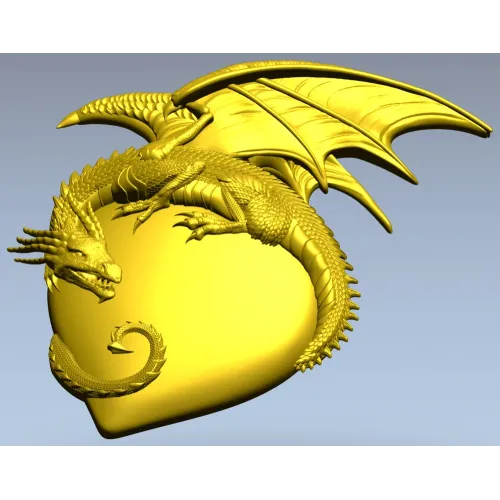 Страж Сердца - 3D модель STL дракон на сердце для ЧПУ