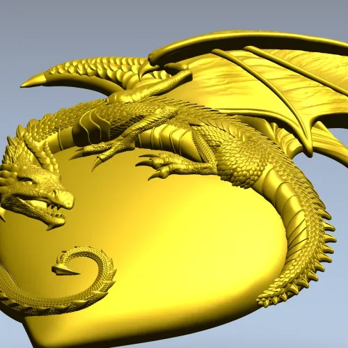 Страж Сердца - 3D модель STL дракон на сердце для ЧПУ