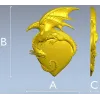Страж Сердца - 3D модель STL дракон на сердце для ЧПУ