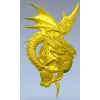 Дракон, свернувшийся вокруг черепа - 3D модель STL для ЧПУ