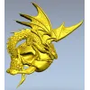 Дракон, свернувшийся вокруг черепа - 3D модель STL для ЧПУ