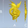 Дракон, свернувшийся вокруг черепа - 3D модель STL для ЧПУ