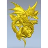 Страж Розы - 3D модель STL для ЧПУ, рельеф дракона с розой