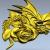 Страж Розы - 3D модель STL для ЧПУ, рельеф дракона с розой