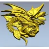 Страж Розы - 3D модель STL для ЧПУ, рельеф дракона с розой